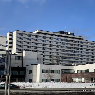 Tampereen yliopistollisen sairaalan Kaupin kampuksen korkea B-rakennus. Edustalla on matalampi Q-rakennus, jossa on lastenpsykiatrisia palveluja.