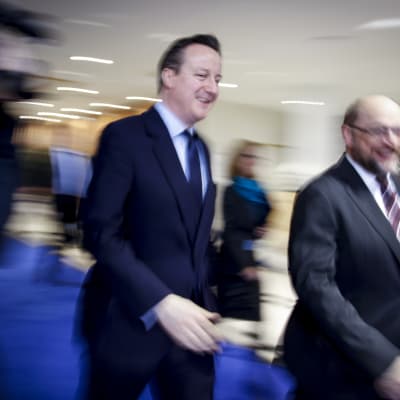 Storbritanniens premiärminister David Cameron och EU-parlamentets ordförande Martin Schulz.