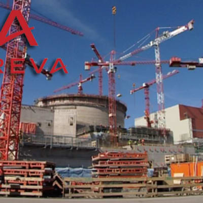 Olkiluotoon valmistuva ydinvoimala ,jonka Areva-yhtiö rakentaa.