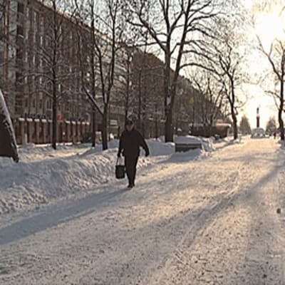 Hämeenpuisto talvella.