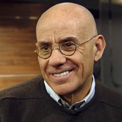 Yhdysvaltalainen kirjailija James Ellroy YLEn Aamu-TV:n studiossa.