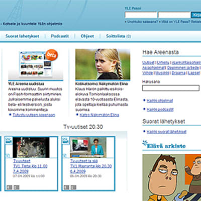 YLE Areenan etusivu