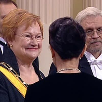 Tarja Halonen ja Pentti Arajärvi