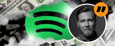 Johannes Taberman och Spotifys logo.