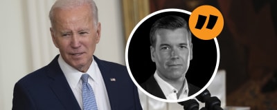 Joe Biden. Daniel Olins bild i vinjett ovanpå.