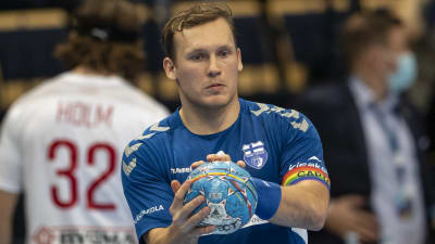 Miro Koljonen i kvalmatch mot Danmark.