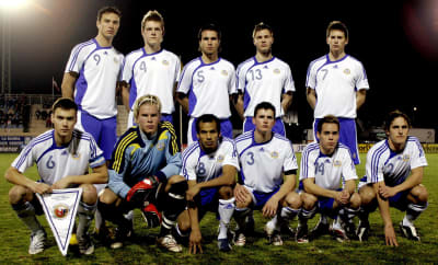 Finlands U21-landslag i fotboll, februari 2008.