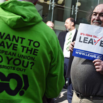 Brexitanhängare demonstrerar