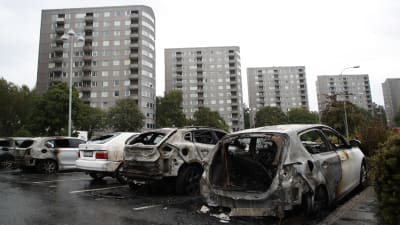 Utbrunna bilar i Göteborgsområdet