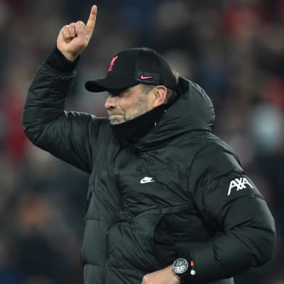 Jürgen Klopp firar segern över Leicester.