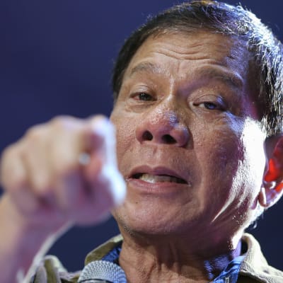 Filippinska presidentvalskandidaten Rodrigo Dutertes.