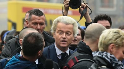 Det nederländska högerpopulistiska Frihetspartiets ordförande Geert Wilders inledde sin valkampanj inför parlamentsvalet i staden Spijkenisse utanför Rotterdam den 18 februari 2016.