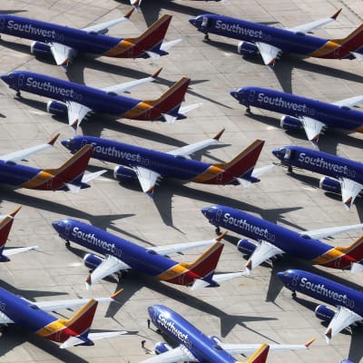 Flera Boeing 737 MAX-plan står på södra Kaliforniens logistikflygplats.