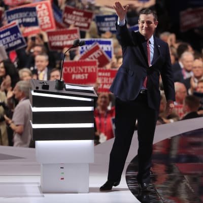 Republikaska politikern Ted Cruz vid partikonventet i Cleveland 2016.