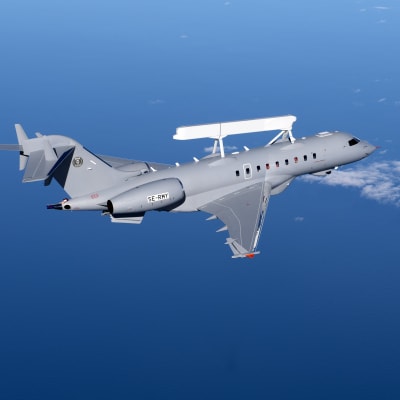 Ett Bombardier-plan som har försetts med övervakningsystemet Globaleye.