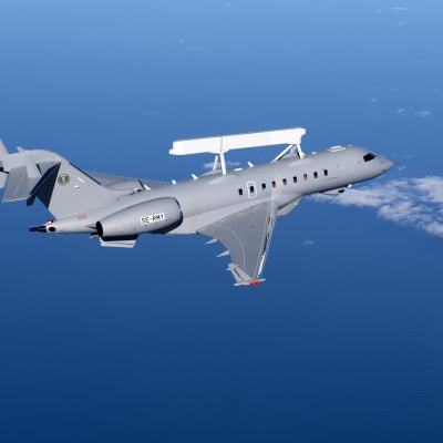 Ett Bombardier-plan som har försetts med övervakningsystemet Globaleye.