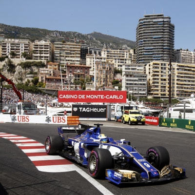 En Sauberbil i Monaco.