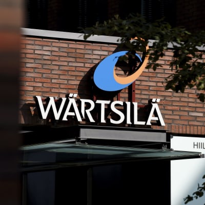 Wärtsiläs logga på huvudkontoret i Helsingfors.