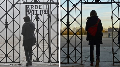 Den ökända skylten med texten Arbeit Macht frei stals vid koncentrationslägret i dachau.