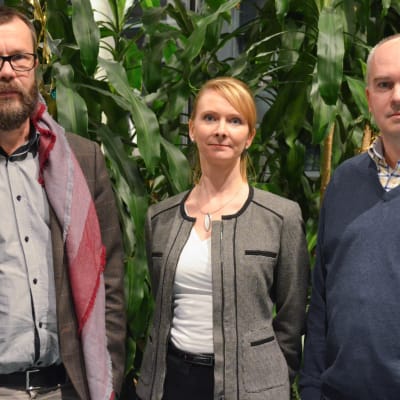 porträttbild på Misha Eriksson, Satu Björksten och Mikael Federley i Mattlidens skola