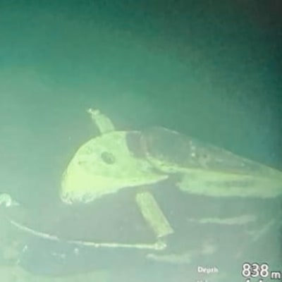 Undervattensbild av den sjunkna indonesiska ubåt som försvann under en övning den 21 april 2021.