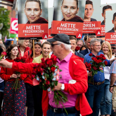  Socialdemokraten Mette Frederiksen under valkampanjen