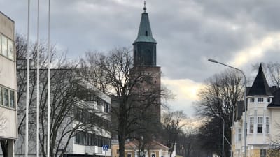 Vy mot Åbo Domkyrka från Biskopsgatan