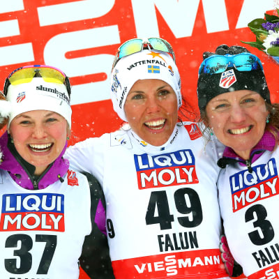 Medaljörerna på den fria milen i Falun VM 2015,