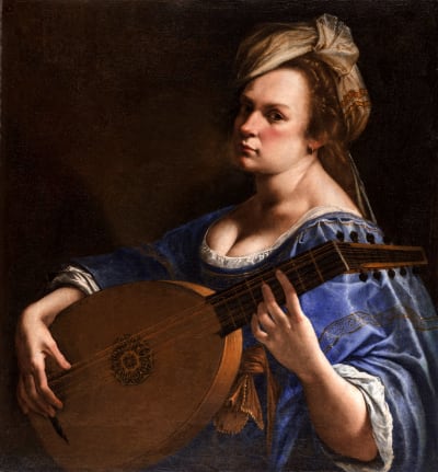 Ett självporträtt av den italienska bildkonstnären Artemisia Gentileschi (1593-1653).