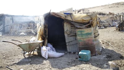 Den palestinska byn Khirbet Tell el Himma i Jordandalen