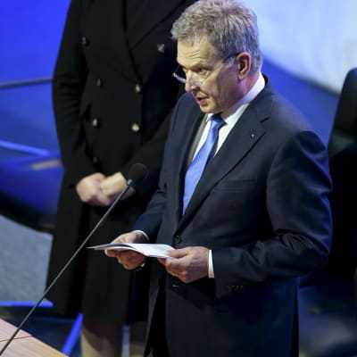 President Sauli Niinistö i riksdagen den 2 februari 2017.