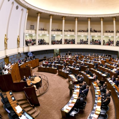 Riksdagens plenisal i oktober 2018.