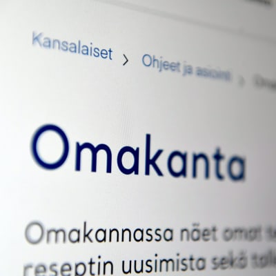 Kanta.fi/omakanta-sivusto kuvattuna tietokoneen ruudulta Helsingissä 19. joulukuuta 2018.