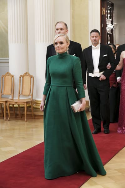 Maria Ohisalo på slottsbalen.
