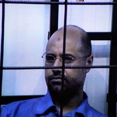 Muammar Gaddafis son Saif al-Islam i april 2014.