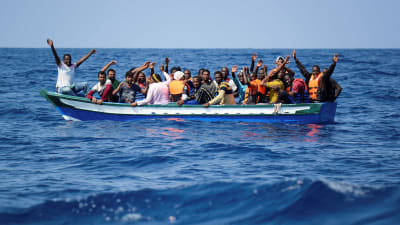 Migranter som räddas på Medelhavet
