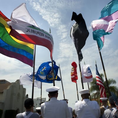 Militärer deltar i Prideparaden i San Diego i mars 2017. 