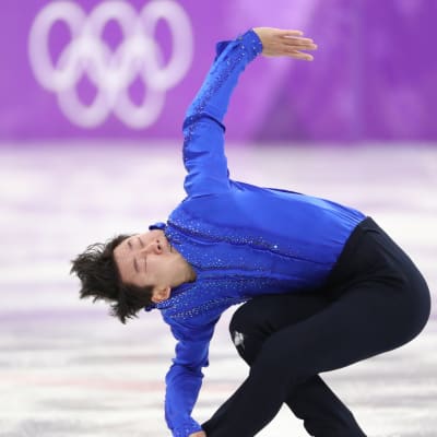 Edesmennyt kazakstanilainen taitoluistelija Denis Ten Etelä-Korean talviolympialaisissa 2018. 