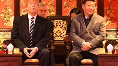 President Trump och den kinesiska ledaren Xi Jinping  i den förbjudna staden i Peking