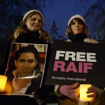 Demonstration för att lindra bloggaren Raif Badawis straff