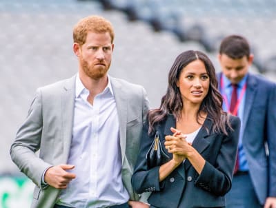 Prins Harry och hans fru Meghan Markle.