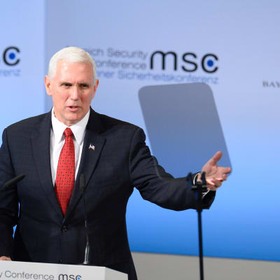USA:s vicepresident Mike Pence på säkerhetskonferensen i München.