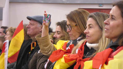 Från spanska högerpopulistiska partiet VOX kampanjevenemang.
