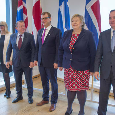 De nordiska statsministrarna på möte på Åland i september 2016.