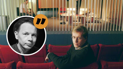 Porträtt av Tomas Jansson framför bild av Reko Lundán. 