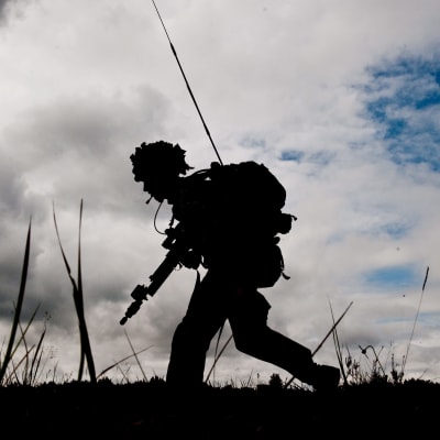 Brittisk soldat under övning i Baltikum i juni 2014.