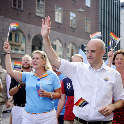 Statsminister Fredrik Reinfeldt på Stockholm Pride 2014