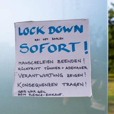 Ett tyskt handskrivet meddelande om lockout.