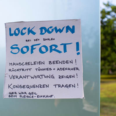 Ett tyskt handskrivet meddelande om lockout.