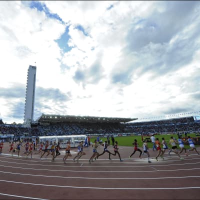 Friidrottstävlingar på Olympiastadion i Helsingfors.